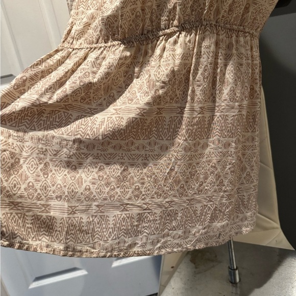 Lagaci Gold Tan Sundress with Scoop Neck and Bishop Sleeves - Picture 7 of 7